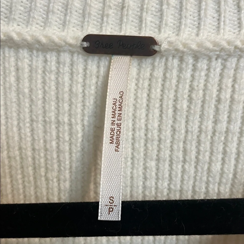Free People Cream Ribbed Sweater - Picture 2 of 5